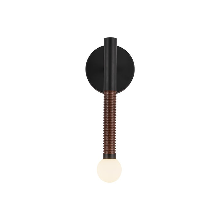 Kuzco Arden 14" LED Wall/Vanity Light, Black/Opal Glass