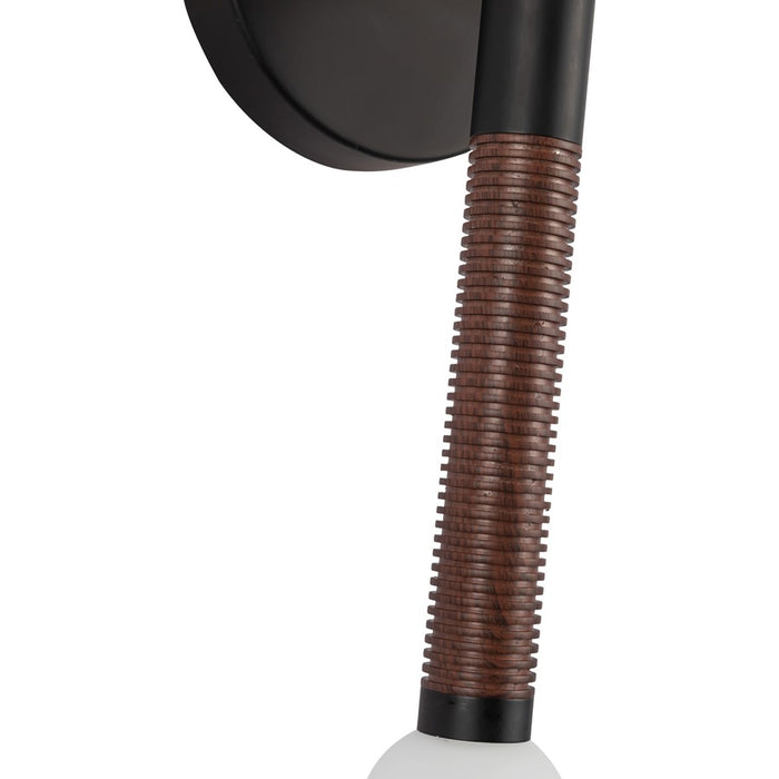 Kuzco Arden 14" LED Wall/Vanity Light, Black/Opal Glass