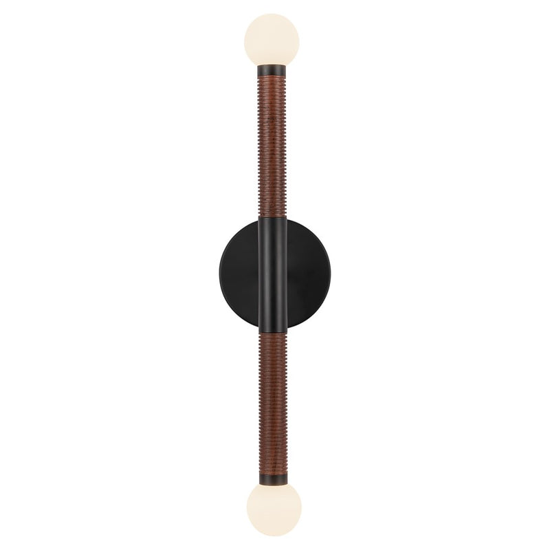 Kuzco Arden 23" LED Wall/Vanity Light, Black/Opal Glass