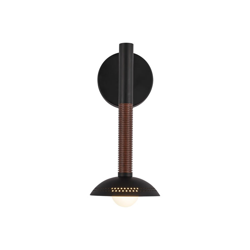 Kuzco Arden 14" LED Wall/Vanity Light/Shade, Black/Opal/Steel