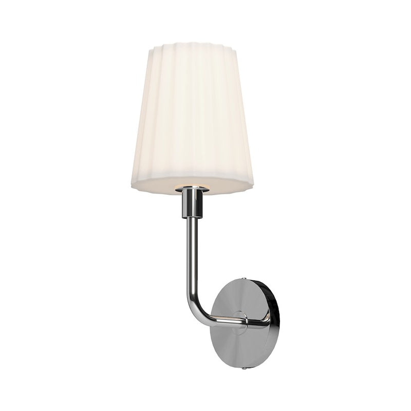 Kuzco Plisse 7in 1-Light Wall Sconce | Vintage Chrome and Opal Matte Glass | Bathroom Vanity & Powder Room | 18in H Damp Rated | Model WV628107CHOP