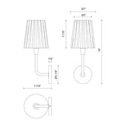 Alora Mood Plisse 7in 1-Light Wall Sconce | Vintage Matte Black and Opal Glass | Bathroom Vanity & Powder Room | 60W E26 Damp | Model WV628107MBOP