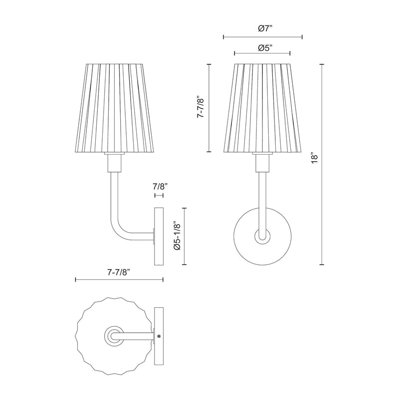 Alora Mood Plisse 7in 1-Light Wall Sconce | Vintage Matte Black and Opal Glass | Bathroom Vanity & Powder Room | 60W E26 Damp | Model WV628107MBOP