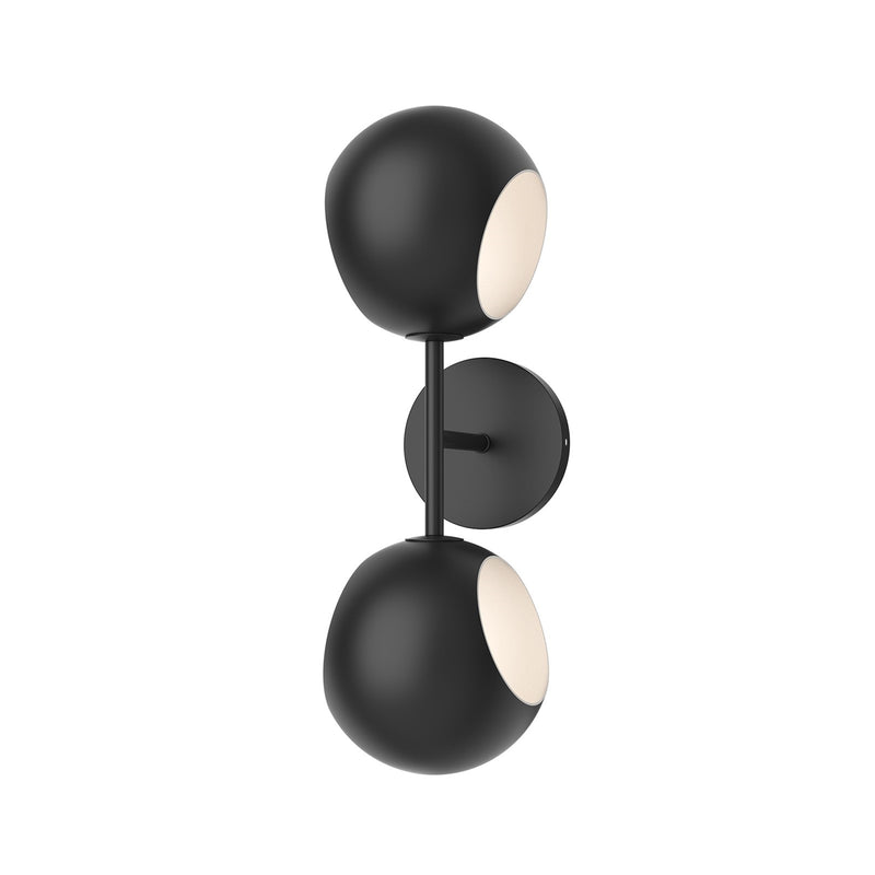 Kuzco Willow 17in 2-Light Vanity Light | Matte Black Metal and Clear Glass | Bathroom & Powder Room | 16.75 x 5 in, Damp Rated | Model WV648217MB