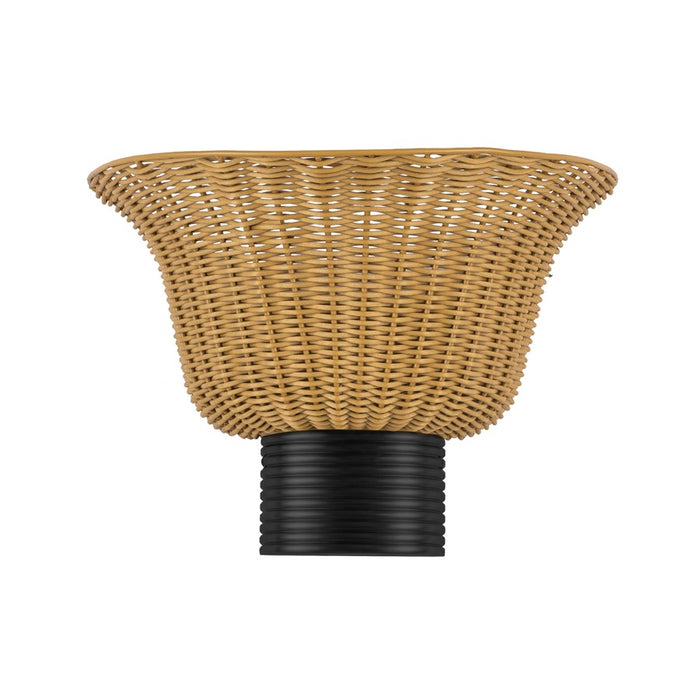 Kuzco Rancho 14" Socket Wall/Vanity Light, Matte Black/Rattan Shade - WV667014MB