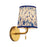 Kuzco Scout 10" Gold Vanity Light, Gold/Blue Linen