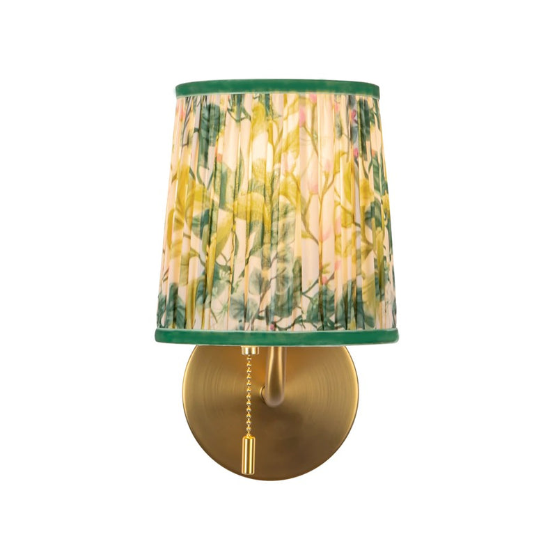 Kuzco Scout 10" Gold Vanity Light, Gold/Green Linen