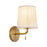 Kuzco Scout 10" Gold Vanity Light, Gold/White Linen