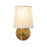 Kuzco Scout 10" Gold Vanity Light, Gold/White Linen