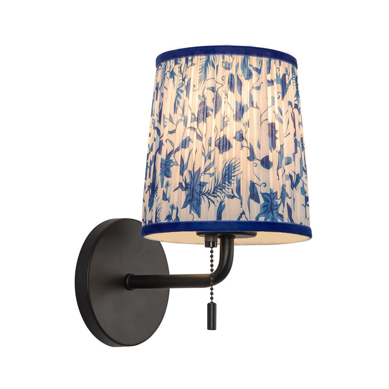 Kuzco Scout 10" Black Bathroom Vanity Light, Matte Black/Blue Linen