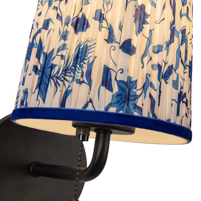 Kuzco Scout 10" Black Bathroom Vanity Light, Matte Black/Blue Linen