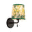 Kuzco Scout 10" Black Bathroom Vanity Light, Matte Black/Green Linen
