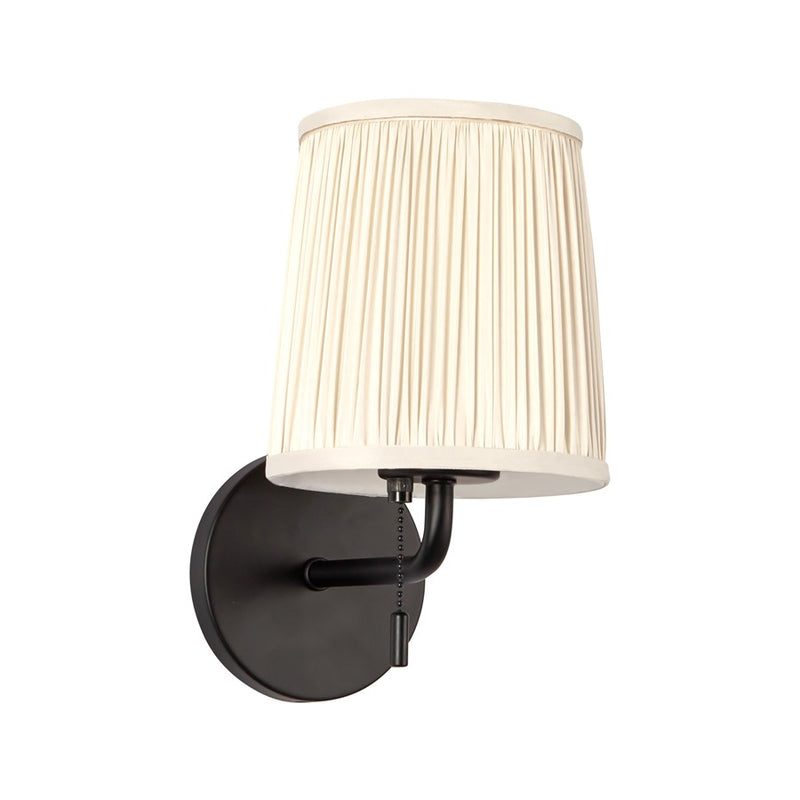 Kuzco Scout 10" Black Bathroom Vanity Light, Matte Black/White Linen