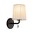 Kuzco Scout 10" Black Bathroom Vanity Light, Matte Black/White Linen