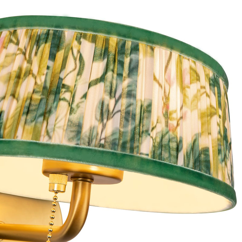 Kuzco Scout 7" Gold Vanity Light, Gold/Green Linen