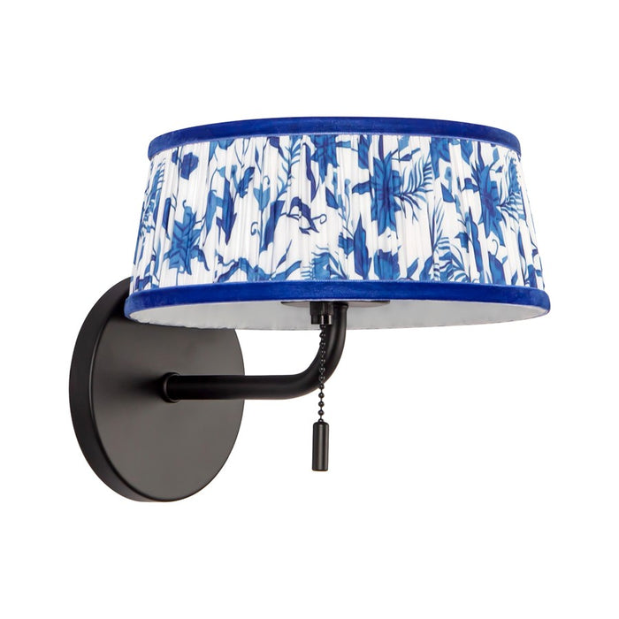 Kuzco Scout 7" Black Bathroom Vanity Light, Matte Black/Blue Linen