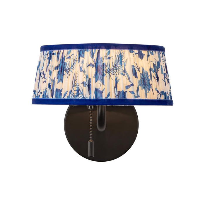 Kuzco Scout 7" Black Bathroom Vanity Light, Matte Black/Blue Linen