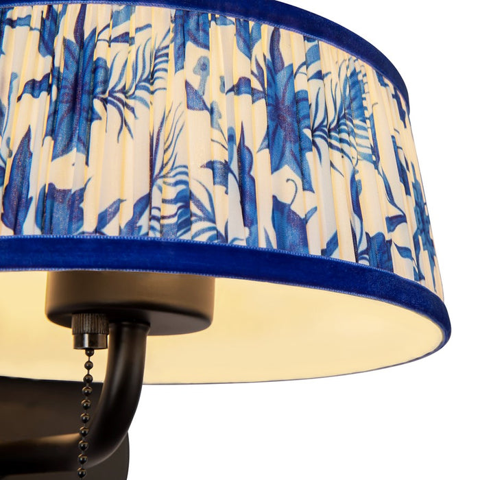 Kuzco Scout 7" Black Bathroom Vanity Light, Matte Black/Blue Linen