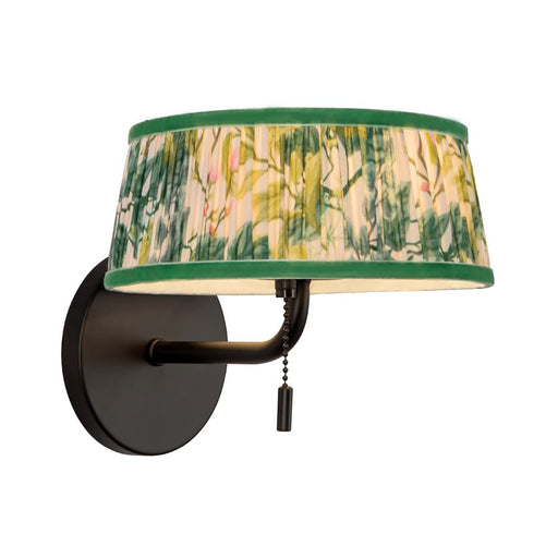 Kuzco Scout 7" Blk Bathroom Vanity Light, Matte Blk/Green Linen - WV675208MBGL