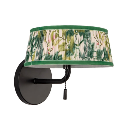 Kuzco Scout 7" Black Bathroom Vanity Light, Matte Black/Green Linen