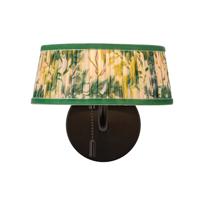 Kuzco Scout 7" Black Bathroom Vanity Light, Matte Black/Green Linen