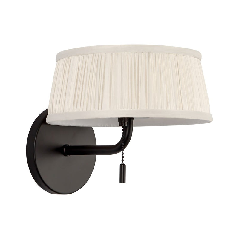 Kuzco Scout 7" Black Bathroom Vanity Light, Matte Black/White Linen