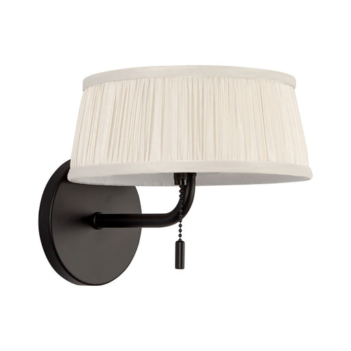 Kuzco Scout 7" Black Bathroom Vanity Light, Matte Black/White Linen