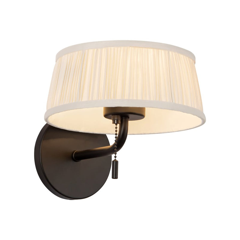 Kuzco Scout 7" Black Bathroom Vanity Light, Matte Black/White Linen