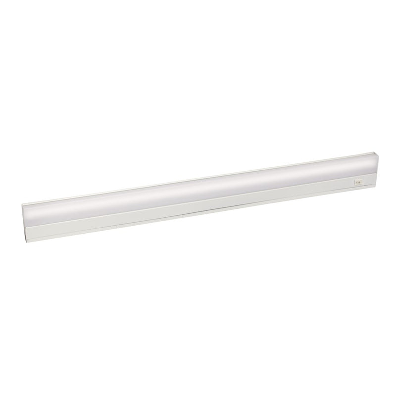 Kichler Direct Wire Fluorescent 46in 1-Light Linear Under Cabinet Light | White Steel and Frosted Glass | Kitchen & Workshop | Model 10044WH
