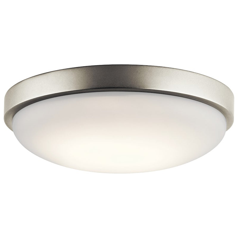 Kichler Flush Mount LED 11.5x3", Brushed Nickel, White Acrylic