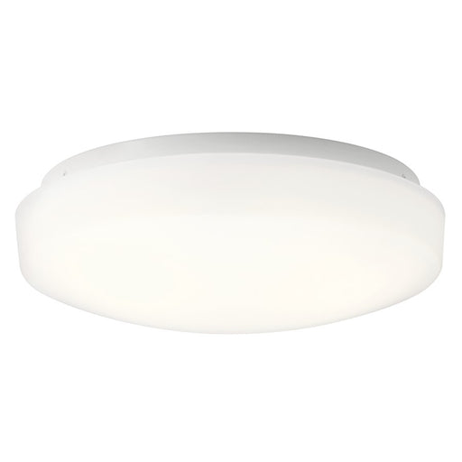 Kichler Ceiling Space 11in 1-Light Flush Mount | Utilitarian White Acrylic | Hallway & Utility Room | 11 x 11 x 3.75 in | Model 10766WHLED