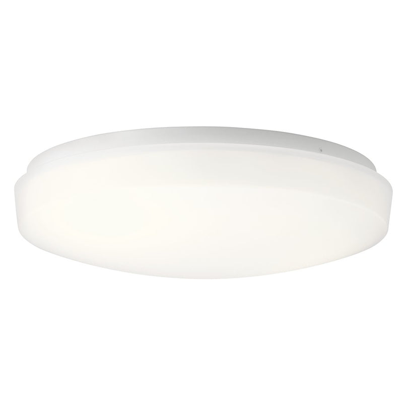 Kichler Ceiling Space 14in 1-Light Flush Mount | Utilitarian White Acrylic | Hallway & Utility Room | 14 x 14 x 3.75 in | Model 10767WHLED
