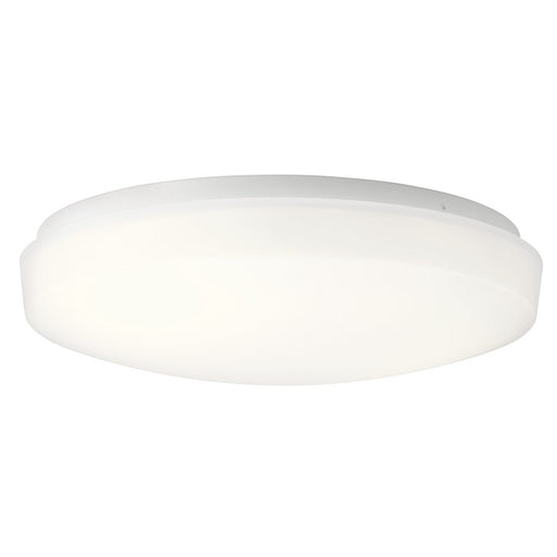 Kichler Ceiling Space 14in 1-Light Flush Mount | Utilitarian White Acrylic | Hallway & Utility Room | 14 x 14 x 3.75 in | Model 10767WHLED
