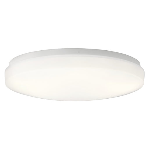 Kichler Ceiling Space 16in 1-Light Flush Mount | Utilitarian White Acrylic | Hallway & Utility Room | 16 x 16 x 3.75 in | Model 10768WHLED