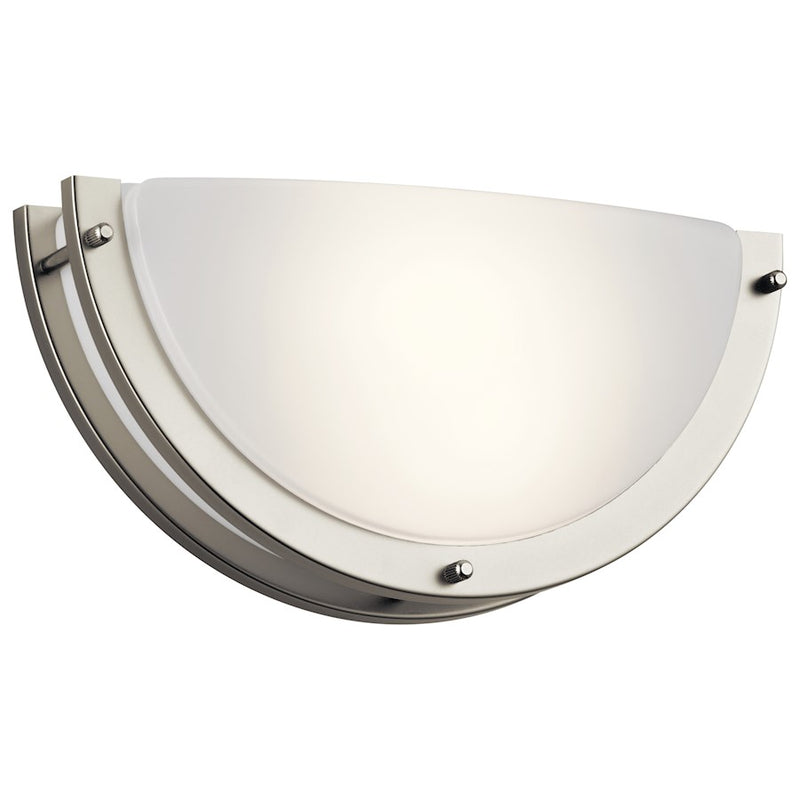 Kichler Wall Sconce LED 11.75x6", Brushed Nickel, White Acrylic