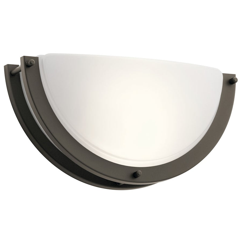 Kichler Wall Sconce LED, Olde Bronze, White Acrylic