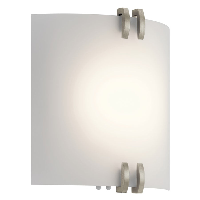 Kichler Wall Sconce LED 11x11.75", Brushed Nickel, White Acrylic