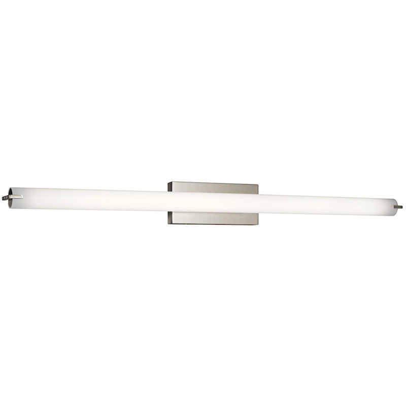Kichler Linear Bath 49in 1-Light Wall Sconce | Transitional Brushed Nickel and White Acrylic Diffuser | Bathroom Vanity | Model 11151NILED