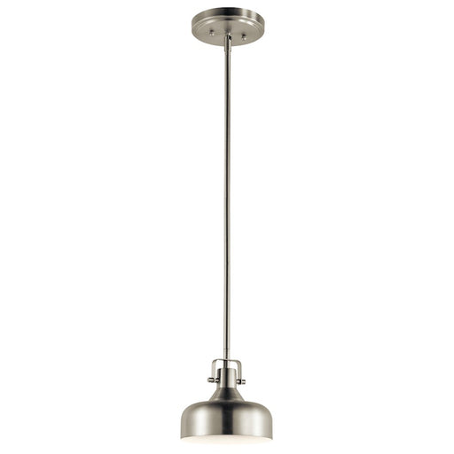 Kichler 7in Mini Pendant LED | Transitional Brushed Nickel | Kitchen Island & Dining Room | 7 x 7 x 7 in | Model 11301NILED