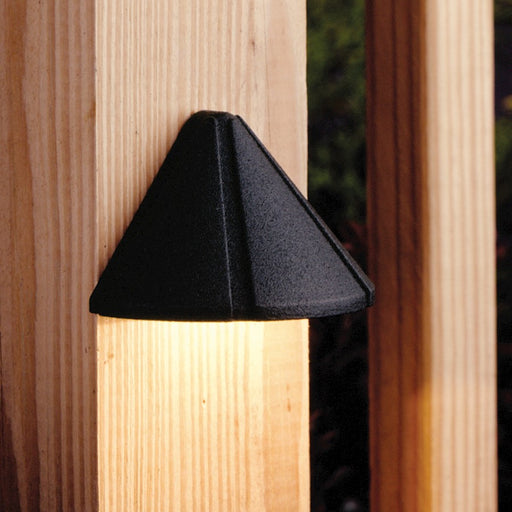 Kichler Six Groove 4in 1-Light Landscape Deck Light | Transitional Textured Black Aluminum | Outdoor Pathway & Deck | 4 x 2.5 in | Model 15065BKT
