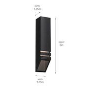 Kichler Louvered Deck 6in 1-Light Landscape Light | Textured Black Aluminum | Deck Patio & Stairway | 2 x 6 in | Model 15066BKT