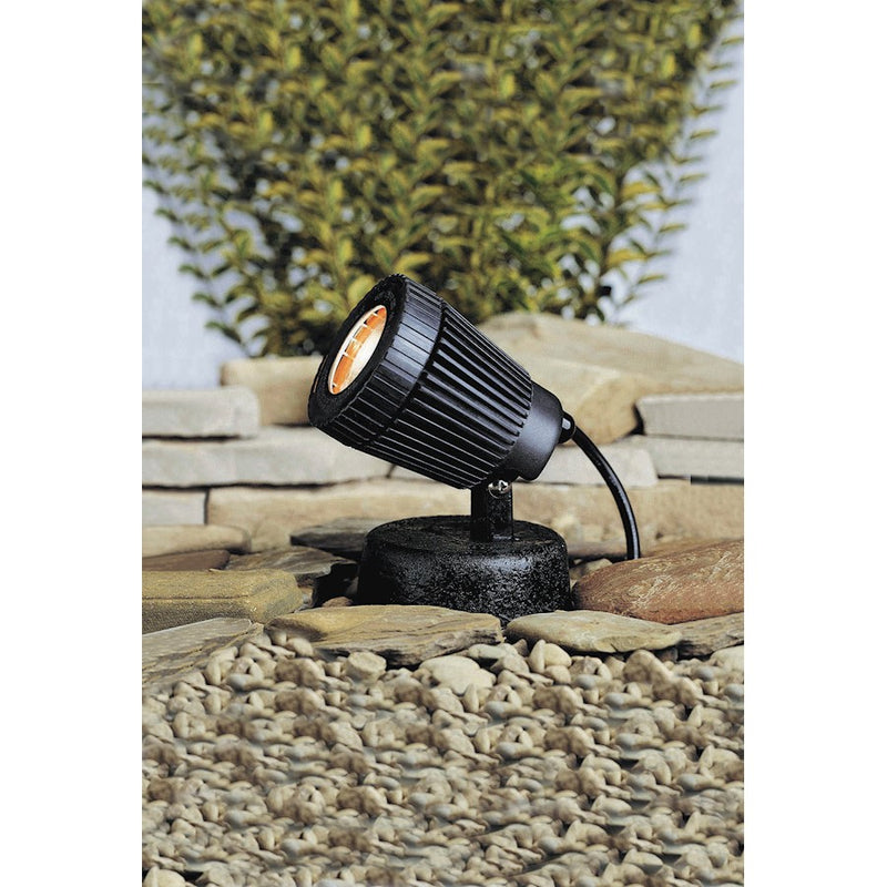 Kichler Underwater 1-Light Pond Light | Black Thermoplastic and Clear Glass | Submersible Water Feature Accent | 4 x 5 in | Model 15191BK