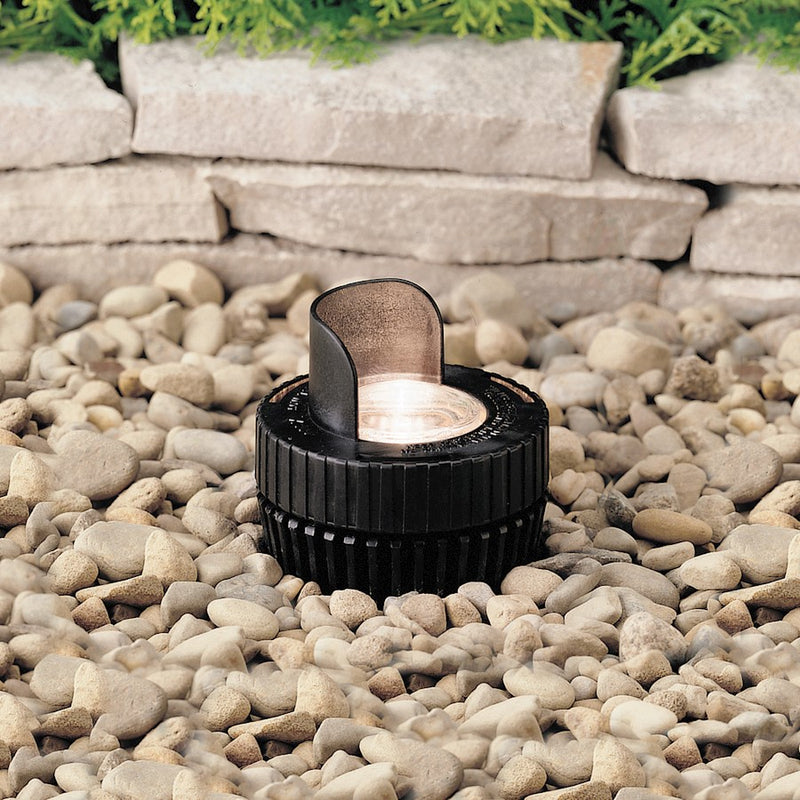 Kichler In-Ground Mini Well Light with Cowl | Black Thermoplastic Composite Resin | Garden & Pathway Accent | 12V 35W MR16 | Model 15192BK