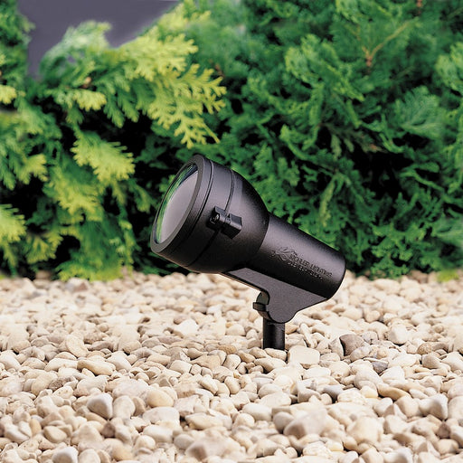 Kichler HID Accent 7in 1-Light Landscape Light | Textured Black Aluminum with Clear Glass | Outdoor Spotlight & Grazing | Model 15231BKT