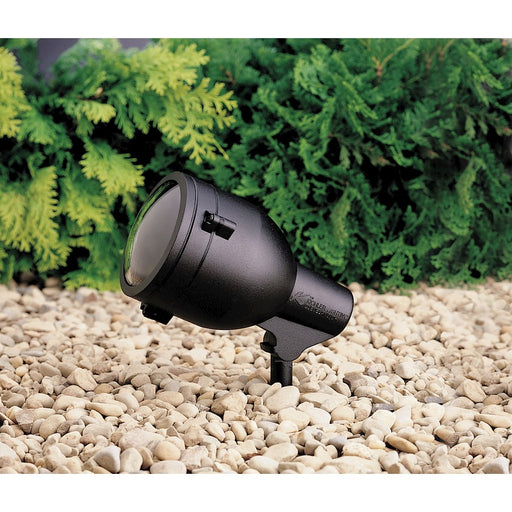Kichler HID Accent 9in 1-Light Outdoor Floodlight | Textured Black and Tempered Clear Glass | Landscape Accenting & Grazing | Model 15241BKT