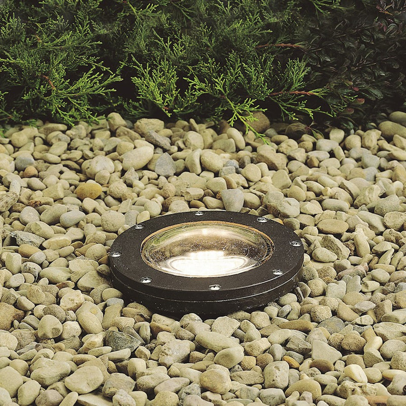 Kichler 7in In-Ground Well Light | Architectural Bronze and Tempered Glass | Landscape & Garden Accent | 7 x 8.25 in | Model 15268AZ