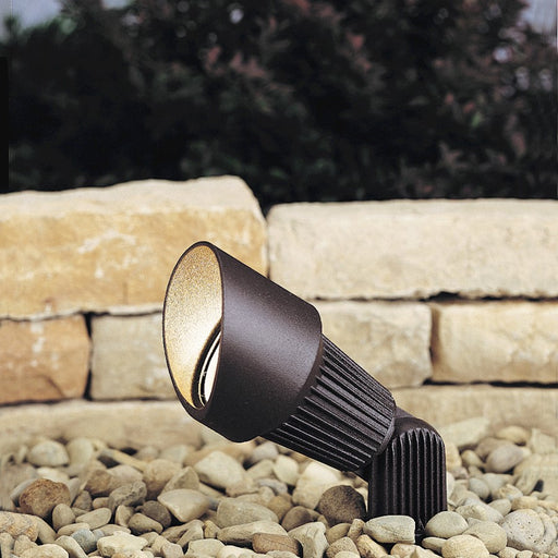 Kichler Accent 7.14in 1-Light Landscape Light | Textured Architectural Bronze and Clear Glass | Garden & Pathway Spotlight | Model 15309AZT