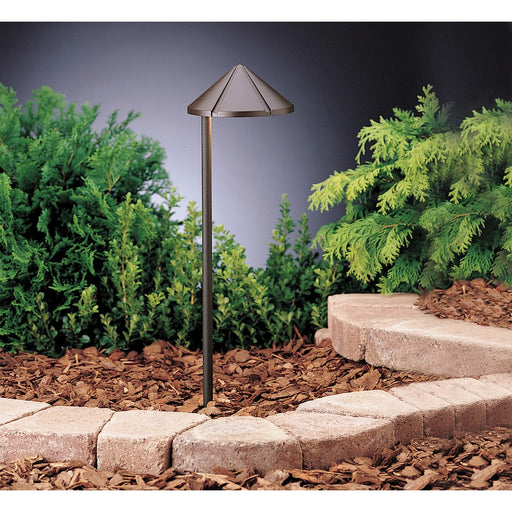 Kichler Six Groove 1-Light 20in Path Light | Transitional Textured Architectural Bronze Aluminum | Landscape Path & Spread Lighting | Model 15315AZT