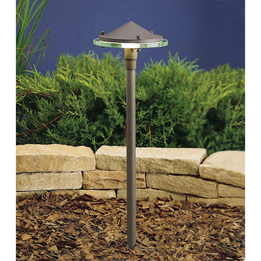 Kichler Path & Spread 1-Light Landscape Light | Contemporary Textured Architectural Bronze and Clear Glass | Garden Path & Driveway | Model 15317AZT