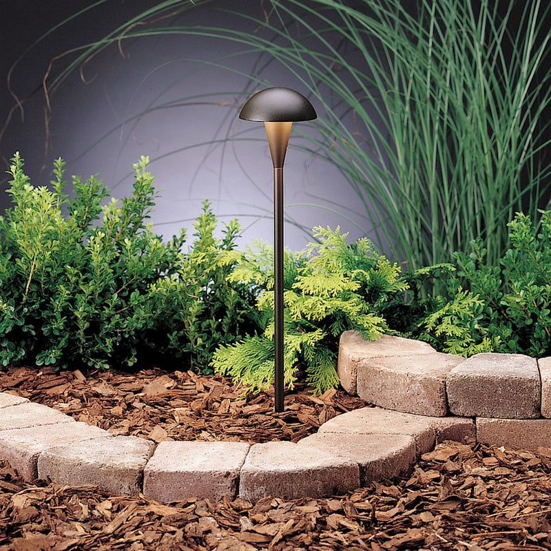 Kichler Eclipse 18in 1-Light Landscape Light | Contemporary Textured Architectural Bronze Aluminum | Path & Garden Accent | Model 15323AZT